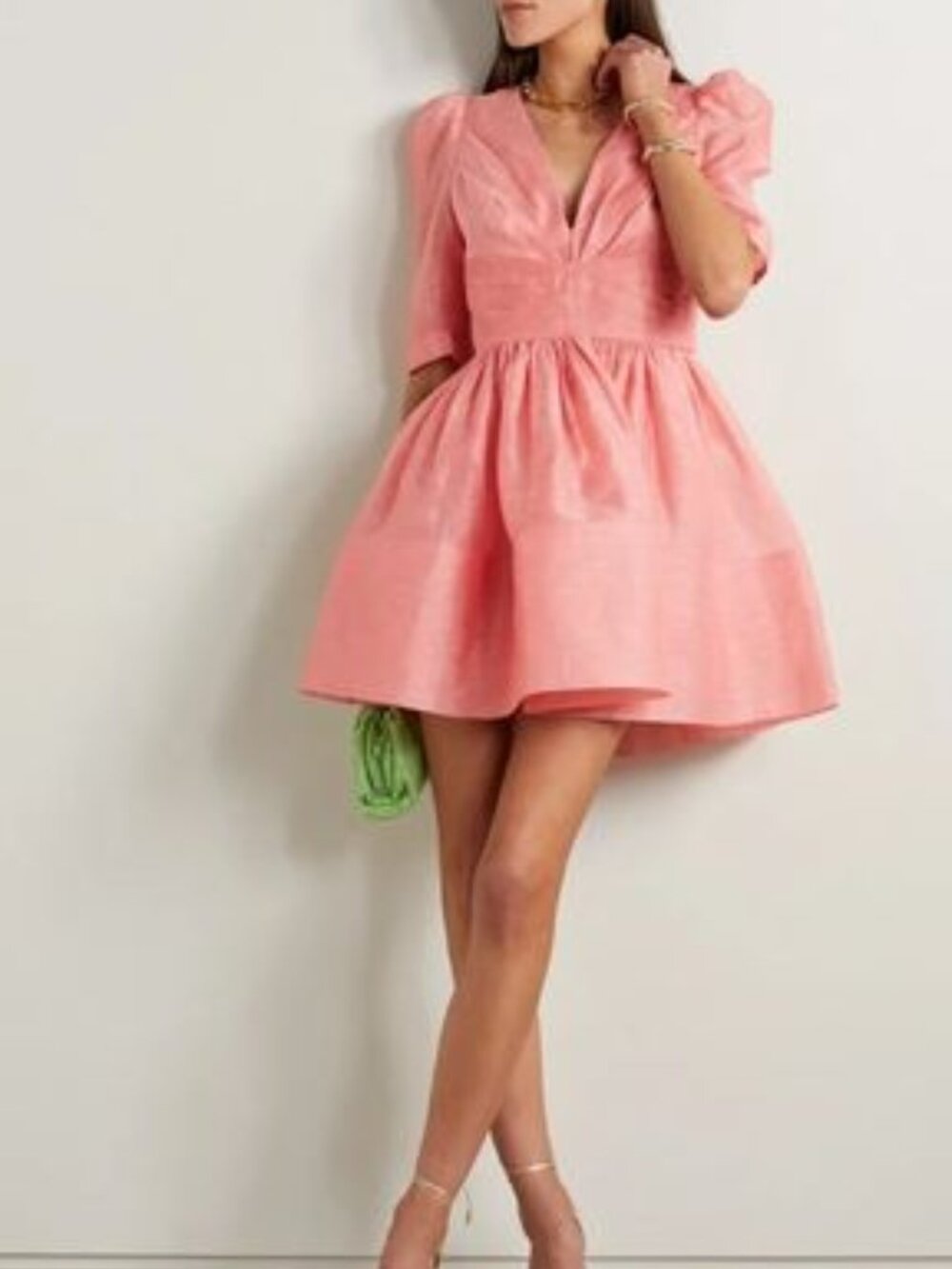 Zimmermann Wonderland Sleeved Mini Dress – Guava